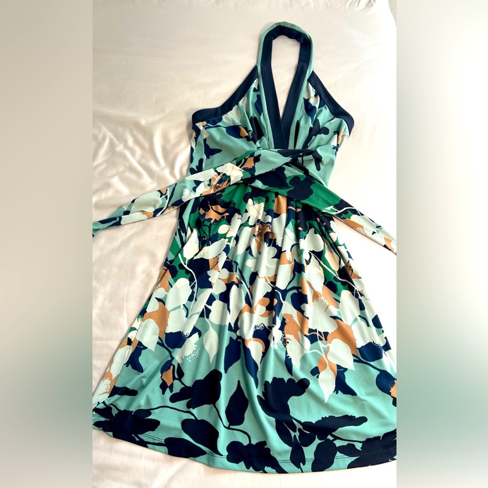 BCBG MaxAzria Blue and Green Party Dress.